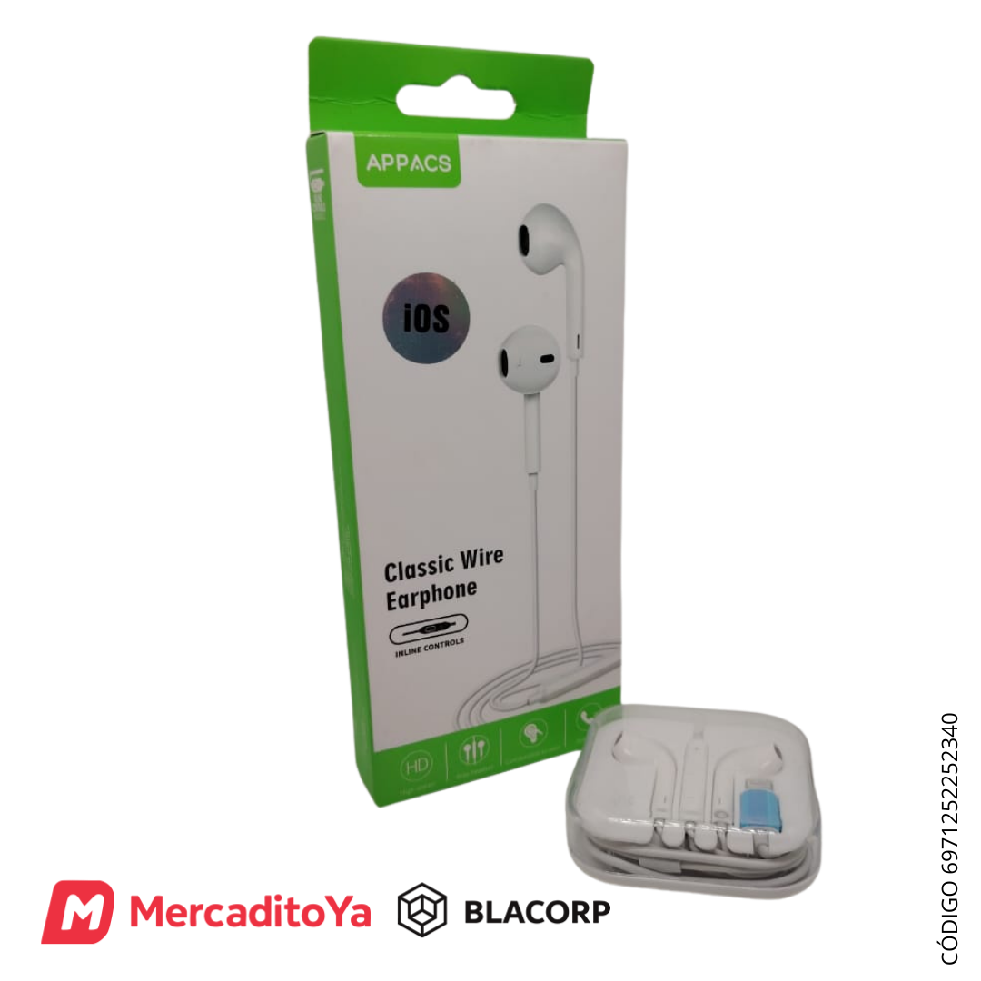 Audífonos APPACS Classic Wire para iPhone - Sonido HD y Micrófono