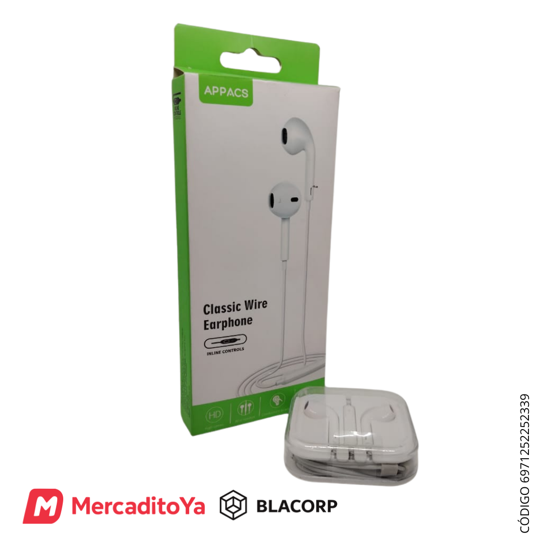 Audífonos APPACS Classic Wire 3.5mm - Entrada Auxiliar Universal &nbsp;