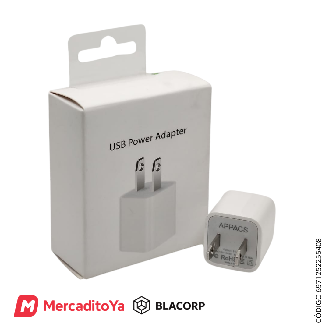 Adaptador de Corriente USB APPACS 5W (Estándar) - Carga Sencilla y Confiable